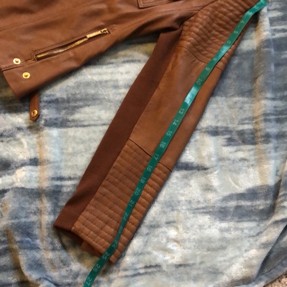 NEVER WORN MICHAEL KORS 💯 HOODED LEATHER JACKET - Picture 8 of 10